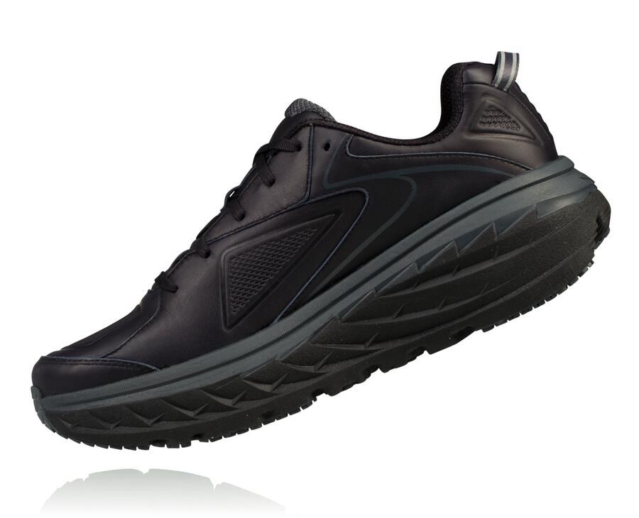 Hoka Australia One One Bondi Leather - Mens Running Shoes Black - DVWUG-3204